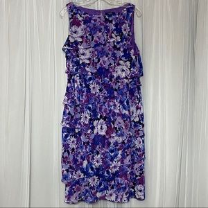 Chaps Purple Floral Dress